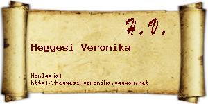 Hegyesi Veronika névjegykártya